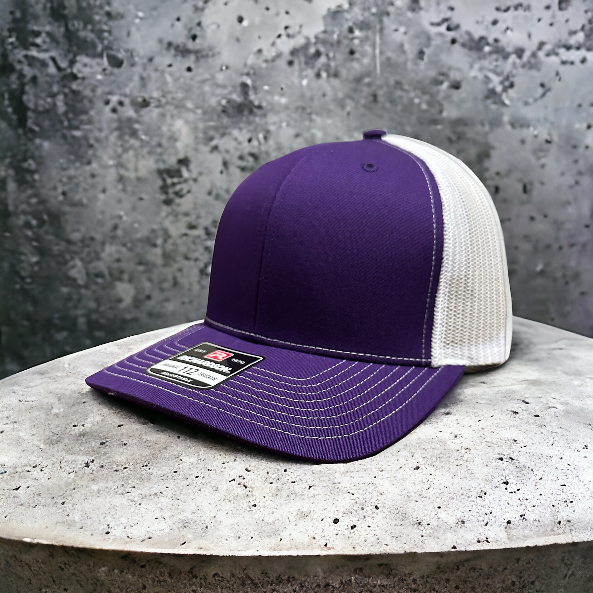 Bengals & Bandits Richardson High Crown Wool Blend Trucker Snapback Hat -  Purple / White